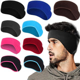 Riolio Fleece Fabric Ear Warmer Headband Winter Sweatband Running Headband Ear Warmer Men Women Outdoor Skiing Sports Headscarf