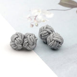 Riolio  Colorful Double Rope Ball Knot Cufflinks Novelty Solid Colors Braided Handmade Elastic Upscale Men's Classic Cuff Links For Men