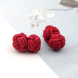 Riolio  Colorful Double Rope Ball Knot Cufflinks Novelty Solid Colors Braided Handmade Elastic Upscale Men's Classic Cuff Links For Men