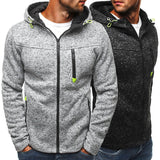 Riolio Men's Full Zip Hoodie Solid Color Zipper Hooded Daily Fitness Basic Thin Fleece Hoodies Sweatshirts Long Sleeve Blue Gray Black