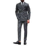 Riolio  Business Men Suits Tuxedo Jacket Coat Homme Tailor-Made 2 Pieces Double Breasted Groom Groomsman Wedding Formal Tailored