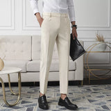 Riolio New Men Non-iron fabric Dress Pants Slim Straight Black Apricot Dark Gray Casual Suit Pants Male Business Little Feet Suit pants