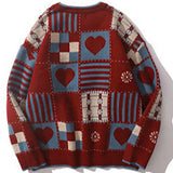 Riolio Y2k Vintage Sweater Men Hip Hop Streetwear Harajuku Retro Japanese Style Love Oversized Women Knitted Sweater Wool Pullover