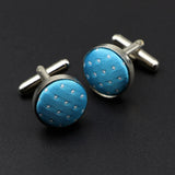Riolio  Mens Round Braided Jewelry Fashion Shirt Cufflinks For Business Wedding Party Suit Stripe Dot Cuff Link Men Accessories Gift