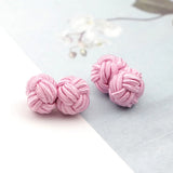 Riolio  Colorful Double Rope Ball Knot Cufflinks Novelty Solid Colors Braided Handmade Elastic Upscale Men's Classic Cuff Links For Men