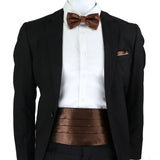 Riolio  New Fashion Mens Cummerbund Bow Tie Brooch Set Black Red Blue   Waist Seal For Formal Tuxedo Business Suit Dinner Accessories