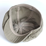 Riolio Washed Cotton Newsboy Cap Peaky Octagonal Hat Vintage Casual Cap Solid Berets Visor Gatsby Flat Ivy Hat