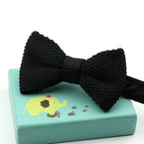 Riolio  Fashion Single Deck Children Solid Color Bowknot Lovely Knit Bowtie Adjustable  Neckwear Designer Knitting Kid Butterfly Bow Tie