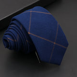 Riolio  Mens Classic Cotton Ties High Quality Handmade Skinny 6CM Neck Tie Plaid Solid Color Striped Narrow Business Shirt Accessories