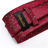 Riolio Fashion Green Dot Red 8cm Men's Silk Tie Business Wedding Party Necktie Handkerchief Brooch Cufflinks Set Men's Gift Tie DiBanGu