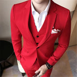 Riolio White Boyfriend Men Suits for Prom 3 Piece Slim fit Wedding Groom Tuxedos Man Fashion Clothes Set Blazer Vest with Pants