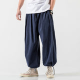 Riolio New Design Drawstring Harem Pants Men’s Baggy Jogging Pants Japanese Men Crotch Wide Leg Pants Male Casual Loose Trousers