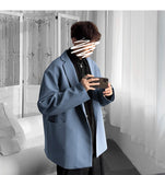 Riolio Korean-style Men Casual Blazers Male One Button Suit Jackets Daily Business Streetwear All-match Simple Suit-tops