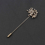 Riolio  Men's Golden Black Luxury Brooches Various Leaf Ginkgo Fower Pin Chic Fashion Men Suit Shawl Collar Lapel Pins Daily Accessory