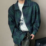 mens fall outfits Factory Plaid Shirt Men's Long Sleeve Spring American Retro Coat New Casual Loose Inner Wear