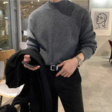 winter outfits men Men's Autumn and Winter Half Turtleneck Sweater Men's Korean-Style Trendy Solid Color Sweater Mid Collar Bottoming Shirt Warm Inner Wear