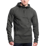 Autumn and Winter Men's Long-Sleeved Stand Collar Casual Pullover Hooded Half Zipper Block Fleece-lined Sweater