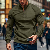 Autumn and Winter Men's Corduroy Casual Stand Collar Long Sleeve Pocket Sweater Men