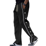 Casual Sports Breasted Pants Men's Autumn Loose Straight Drawstring plus Size Trousers