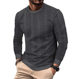 Autumn Men's Solid Color round Neck Long-Sleeved Sweater Men's Twist Pullover Sweater