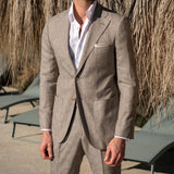 semi formal men outfit Men's Linen Suit Slim Jacket Casual Business Fashion Men's Suit