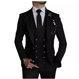 semi formal men outfit New Men's Suit Three-Piece Business Casual Suit Host Dress