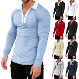 Men's plus Size Half Zipper Long-Sleeved T-shirt Men's Autumn and Winter Quick-Drying Polo Shirt