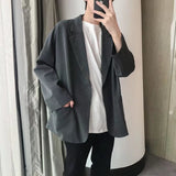 semi formal men outfit Small Suit Jacket Men's Fashionable Handsome Casual Internet Celebrity Top Spring and Autumn New Loose Solid Color Suit