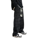 frat boy outfits Japanese Style Lazy Style Versatile Sports Casual Pants Men's Gray Casual Sports Pants Men's Straight Wide Leg Pants