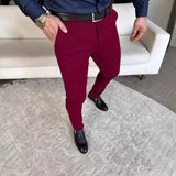 masc outfits Spring and Autumn New Suit Pants Men's Light Business Pants Youth Straight Loose Men's Solid Color Suit Pants