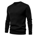 Men's Autumn and Winter Men's Sweater Thin Small Plaid Loose round Neck Casual Long Sleeve T-shirt Men