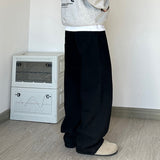 casual outfits White Workwear Casual Pants Men's Spring and Autumn Retro Loose Wide-Leg Pants Straight Draping Mop Pants