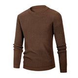 Waffle Autumn Long-Sleeved Men's Autumn and Winter round Neck Bottoming Sweater Men