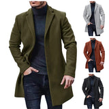 fall mens outfits European Size Men's Woolen Coat Men's Woolen Mid-Length Trench Coat Multi-Color Multi-Size