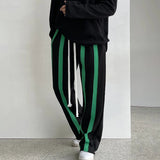 Riolio - DRAWSTRING STRIPED STRAIGHT PANTS - chill guy 90s fashion mens fashion