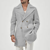 Men's Winter Lapel Double-Breasted Fit Overcoat Coat Trench Coat