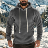 American Men's Composite Polar Fleece Outdoor Long Sleeve Pullover Hooded Casual Sweater