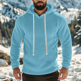 American Men's Composite Polar Fleece Outdoor Long Sleeve Pullover Hooded Casual Sweater