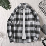 men fall outfits casual Colorful Plaid Couple Plaid Shirt Coat Long-Sleeved Shirt Youth Korean Casual Student Handsome Men's Shirt