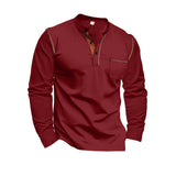 Fall Men's Stand Collar Long-Sleeved Polo Shirt Men's Polo Shirt