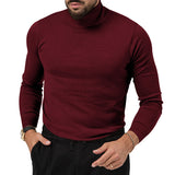 Autumn and Winter Stretch Turtleneck Knitted Cashmere Sweater Men's Warm Bottoming Top