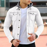 black men fashion urban Autumn Men's Fashionable Casual Hooded Jacket Men's Solid Color Top Lapel Coat Batch