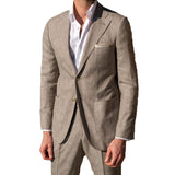 semi formal men outfit Men's Linen Suit Slim Jacket Casual Business Fashion Men's Suit