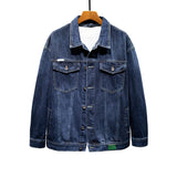 black men fashion urban Men's Spring New Heavy Industry Washed Denim Jacket Men's Loose All-Match Retro Denim Jacket