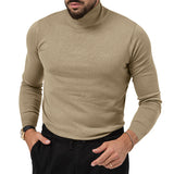 Autumn and Winter Stretch Turtleneck Knitted Cashmere Sweater Men's Warm Bottoming Top