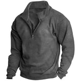 Autumn and Winter Men's Fleece-lined Sweater Stand Collar Half Zipper Long Sleeve European Size Men's Top