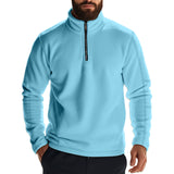 Autumn and Winter Men's Polar Fleece Half Zipper Stand Collar Long Sleeve Solid Color Sweater Size