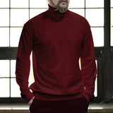 Men's Cotton Half Turtleneck Bottoming Sweater Men's Autumn and Winter Men's Casual Solid Color Sweater