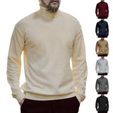 Men's Cotton Half Turtleneck Bottoming Sweater Men's Autumn and Winter Men's Casual Solid Color Sweater