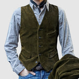 fall outfits men Workwear American Retro Men's Vest Corduroy Vest Casual Jacket British Style